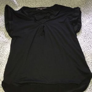 Almost Famous Black Laceup Tee